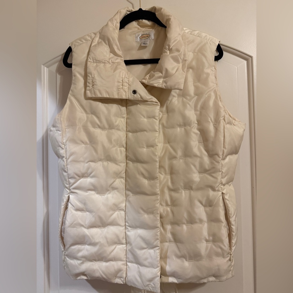 Talbots Cream Quilted Puffer Vest